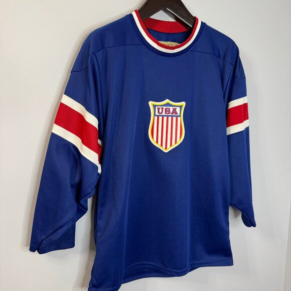 VTG Nike V-Series Team USA Hockey Jersey Men's Small Blue 2004 - Picture 2 of 8